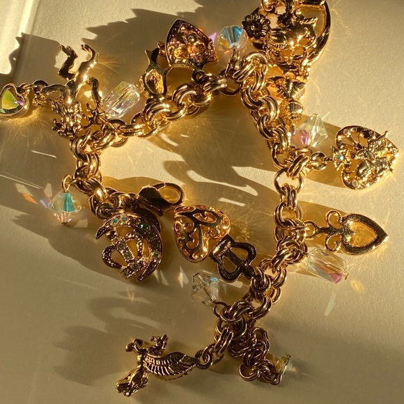 Kirks Folly Aurora Borealis style SWAROVSKI Crystal gold tone bracelet - Picture 15 of 16